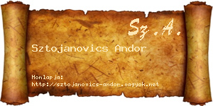 Sztojanovics Andor névjegykártya